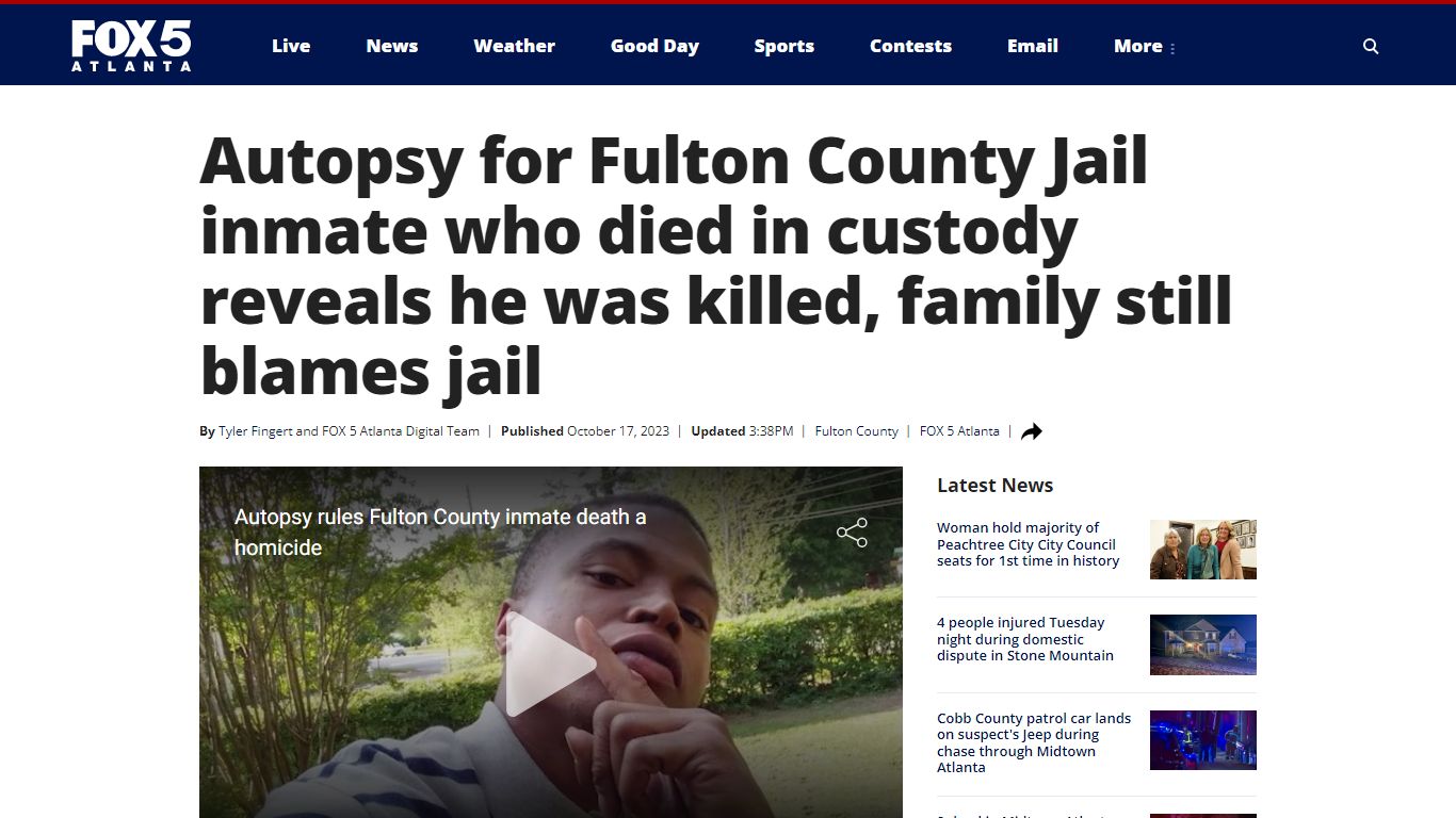 Autopsy for Fulton County Jail inmate who died in custody reveals he ...