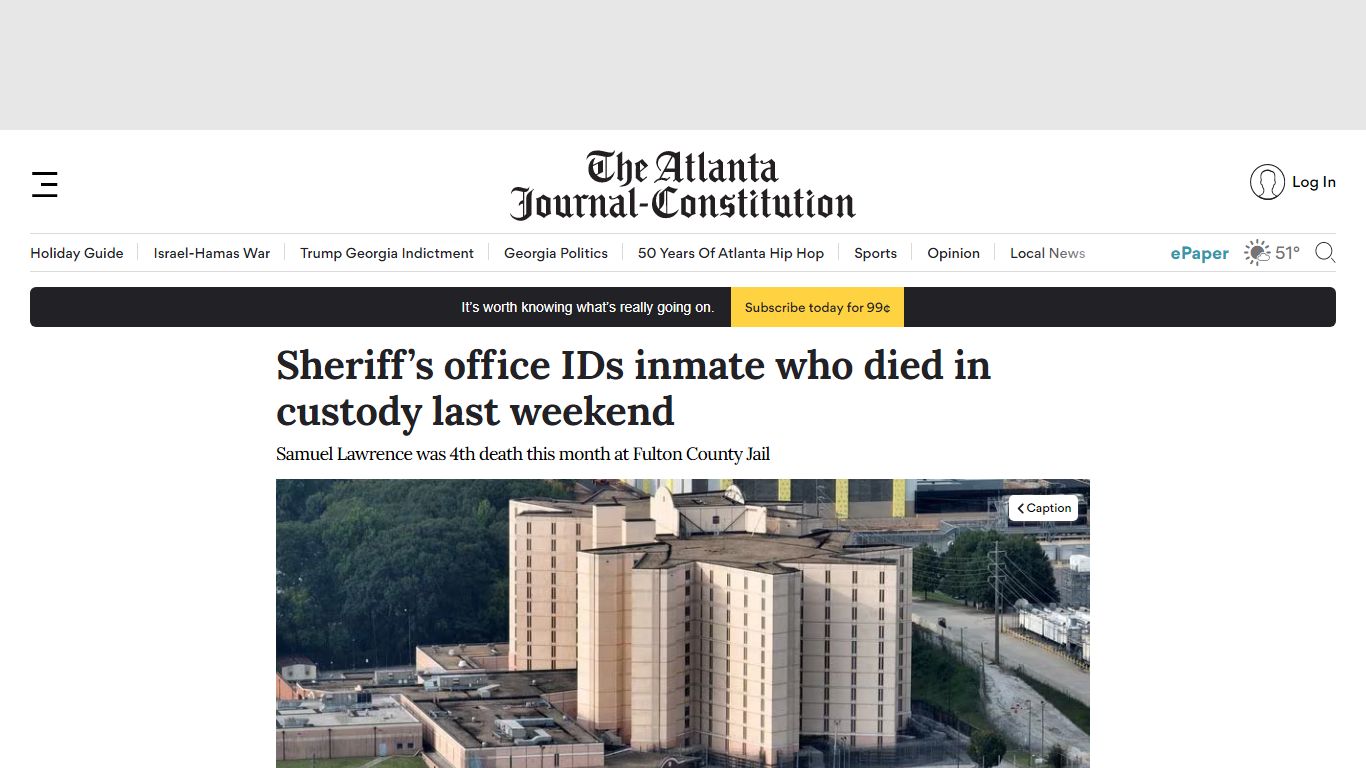 Sheriff’s office IDs inmate who died in custody last weekend