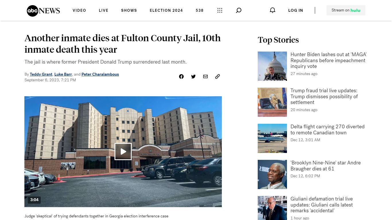 Another inmate dies at Fulton County Jail, 10th inmate death this year ...