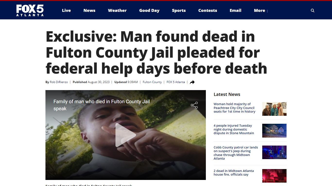Exclusive: Man found dead in Fulton County Jail pleaded for federal ...